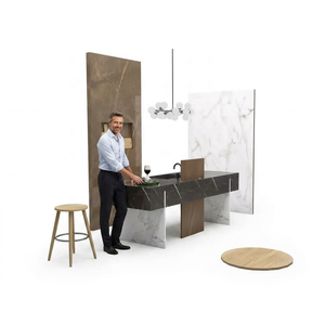 Dalles de carrelage en porcelaine marbrée blanc or Vistaar 120x240cm, résistantes aux acides, antibactériennes, antidérapantes, pour extérieur, cuisine et salle de bain - Product Image 3