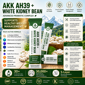 Mezcla de Probióticos en Tiras para Adquisición Centralizada con Akk AH39 Clínicamente Estudiado, Frijol Blanco para Mejorar los Marcadores Metabólicos - Product Image 1