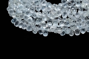 Perles de goutte à facettes en topaze blanche transparente Perles de goutte en topaze blanche naturelle pour la fabrication de bijoux - Product Image 3