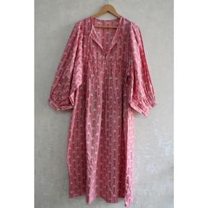 Vestido de Verano de Algodón con Estampado Floral Hecho a Mano, Estilo Casual para Mujer, Corte en A, Cintura Natural, Lavable, Tela Suave y Transpirable - Product Image 3