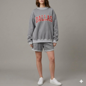 Women Daily Wear Outfit <b>Mock</b> <b>Neck</b> <b>Top</b> And Shorts Set Warm Cozy Comfortable Relaxed Fit Stylish Clothing Collection - Product Image 1