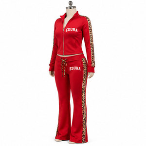 Wholesale Women's Streetwear Velvet Track Suit Rhinestone Logo <b>Velour</b> Long Sleeve Jogger Two-Piece Set-Breathable Eco-Friendly - Product Image 5