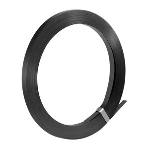 Bobina di reggia in acciaio 3/4 x 0,02 x 300 piedi, resistenza al taglio 1710 libbre, rotolo di fasciatura metallica per ambienti difficili - Product Image 1