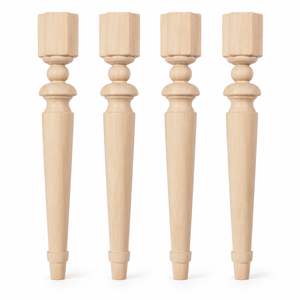 Pata de Mesa de Madera Maciza, Base de Mesa de Estilo Tradicional con Parte Superior Cuadrada, Fácil Instalación, para Uso en Hogar u Oficina - Product Image 1