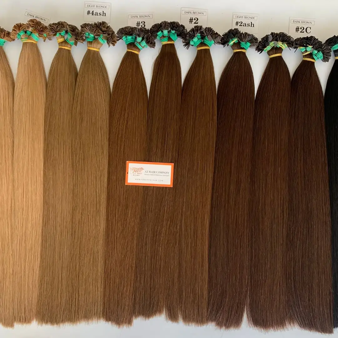 100% Top Human Hair Real Hair Keratin Flat Tip Color Range Long Time Using Slightly Silky No Tangle Fast Delivery