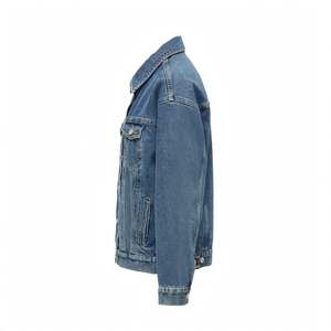 Mens Medium Blue Denim <b>Trucker</b> <b>Jacket</b> Button Up Jean <b>Jacket</b> with Flap Chest Pockets New Men's Vintage <b>Jacket</b> Friendly Spring - Product Image 5