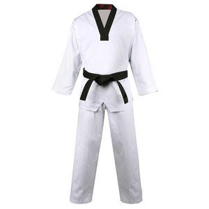 Dobok de Taekwondo Duradero, Ligero, Transpirable y de Secado Rápido, de Poliéster/Algodón, con Cinturón Blanco para Adultos, para Práctica y Combate - Product Image 1