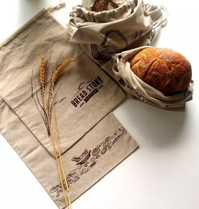Sacs de rangement pour pain en coton de qualité supérieure, vente en gros, réutilisables, sacs d'emballage pour pain bio avec impression personnalisée du logo et de la marque - Product Image 2