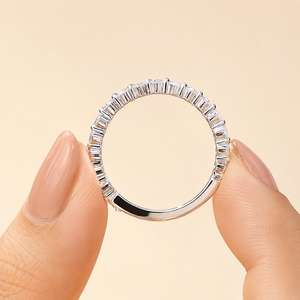 0.55 Carat Round Lab Grown <b>Diamond</b> Floating Bubble Eternity Wedding Band Stackable Bridal <b>Ring</b> 14K 18K Solid Gold Fine Jewelry - Product Image 2
