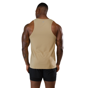 Camiseta sin mangas para hombre, color arena, estilo casual, para gimnasio, entrenamiento, fitness, deportes, OEM, al por mayor - Product Image 4