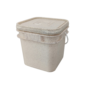 Seau en plastique carré biodégradable de qualité alimentaire avec couvercle et poignée - Product Image 4