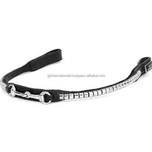 Banda de cuero para cejas hecho en la India, personalizado, negro o marrón, con cubierta de plata decorativa y broca central, hecha a mano - Product Image 6