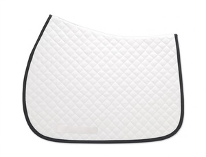 Sudadero Blanco para Doma Clásica con Ribete Negro, Ligero, de Algodón con Forro de Satén, para Montar a Caballo - Product Image 1