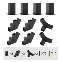 Vente directe usine de structure de support de pergola 4x4 en acier au carbone, de structure de colonne en bois, de support de garde-corps de gazebo et de support de plancher de terrasse.
