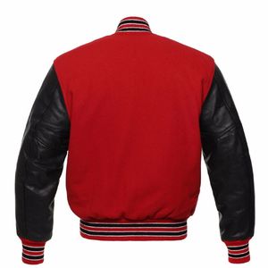 <b>Top</b> University Winter Men's Loose Casual Teen Baseball Varsity Jacket Custom Wool Patchwork Front Logo - Product Image 4