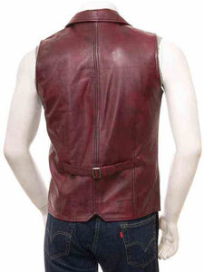 Fashionable Genuine Sheepskin Leather vest jacket for men High Quality Soft Leather vest in different Colors - Product Image 2
