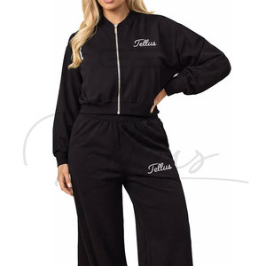 Nuevo Conjunto Deportivo Casual Elegante con Logotipo Personalizado, Transpirable y Ligero, Top Corto, Sudadera con Capucha, Pantalones Deportivos, Conjunto de 2 Piezas para Mujer - Product Image 1