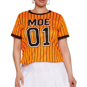 Maillot de sport personnalisé à rayures orange pour softball et football américain, tenue d'équipe athlétique pour femmes, fournisseur en gros OEM ODM - Product Image 5