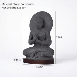 Escultura de Buda de Gandhara – Estatua Antigua del Maestro Budista, Réplica Clásica del Arte Budista de la Predicación del Buda - Product Image 2