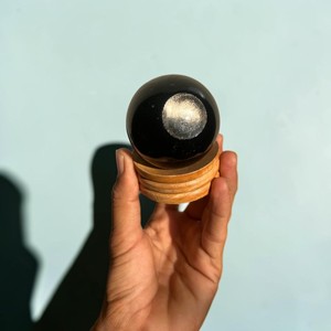 Silver Sheen Polished Obsidian <b>Crystal</b> <b>Ball</b> Feng Shui Healing Stone Home Decoration Thanksgiving New Year - Product Image 1
