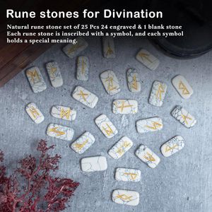 Pierres de Howlite Naturelle Gravées Symboles Futhark – Pierres de Collection Artistiques pour la Divination - Product Image 6