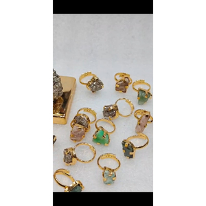 Anillo Ajustable de Piedra Preciosa Natural Hecho a Mano, Chapado en Oro, Figura Decorativa, Artesanía Unisex, Joyería de Moda, Tallados - Product Image 2