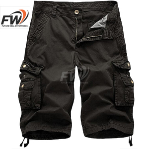 Pantalones Cortos Cargo de Alta Calidad para Hombre, Antiarrugas, con Bolsillos Laterales, Cintura Elástica, Transpirables, en Venta - Product Image 1