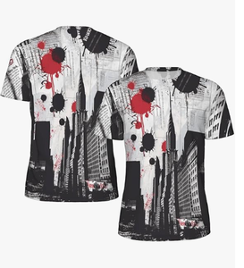 T-shirt imprimé 100% coton tricoté respirant léger flexible élégant vêtement décontracté - Product Image 4