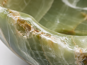 Natural Green Onyx Organic Freeform Handmade Wavy Edge Modern Feng Shui Decorative Marble <b>Bowl</b> Wholesale - Product Image 5