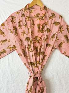 Bata Kimono Estampada 100% Algodón para Mujer |   Bata de Estar por Casa Ligera con Estampado Floral |   Kimono de Verano al por Mayor - Product Image 3