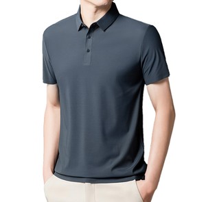 Polo de Manga Corta Tejido para Hombre, Color Beige, Diseño con Botones, Corte Regular Informal, Fabricación OEM ODM 2026 - Product Image 5