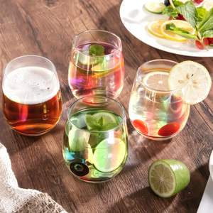 Juego de <span class=keywords><strong>Copas</strong></span> de Vino sin Tallo de Cristal, <span class=keywords><strong>Copas</strong></span> de Vino sin Tallo de Colores para Agua, Whisky, para Bodas, Fiestas, Cumpleaños - Product Image 1