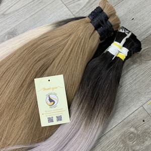 Vendedores de cabello virgen Super Double Vietnamese Hair Natural Straight Ombre Ash Blonde Bulk Hair de fábrica - Product Image 4