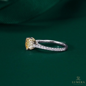 Yellow Topaz Ring Available In 9k 10k 14k 18k Gold <b>Cushion</b> Or <b>Round</b> Cut Fine Jewelry For Engagement Wedding Or Special Gift - Product Image 2