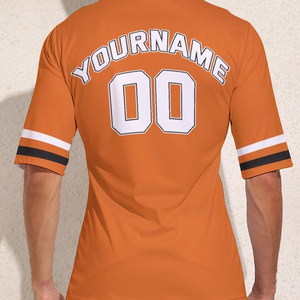เสื้อฟุตบอลคอวีสีส้มสำหรับผู้ชายแบบกำหนดเอง พิมพ์ลายชื่อทีมหมายเลข 00 ผ้าโพลีเอสเตอร์ดูดซับความชื้น แขนสั้น - Product Image 6