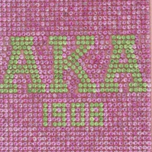 AKA Pink Rhinestone <b>ID</b> Badge Holder Pink & Green Bling Name <b>Tag</b> Holder with Clear Window Sorority Accessory - Product Image 5