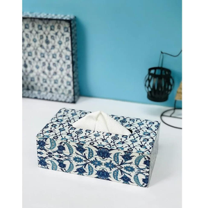 Caja de pañuelos decorativa hecha a mano de MDF impreso para mesa, suministro al por mayor por blossom craft india - Product Image 1