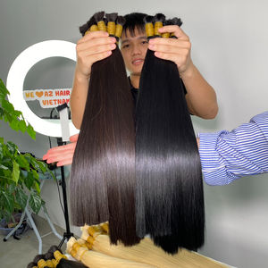 Extensiones de cabello humano liso a granel virgen 100% de alta calidad #1 & # 1B pelucas de cabello crudo vietnamita alineadas con cutícula y estilos de encaje - Product Image 1