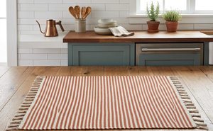 Tapis d'extérieur en coton rayé, style méditerranéen, avec dos antidérapant, lavable, pour usage domestique, tapis d'extérieur en coton tissé à la main - Product Image 4