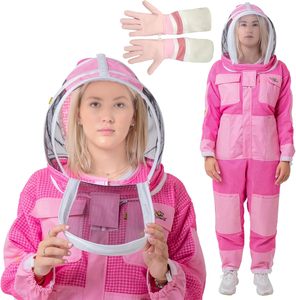 Combinaison d'apiculteur ventilée à 3 couches pour femmes |   Gants de protection anti-piqûres niveau D en maille respirante (résistance à la chaleur 150-300°C) - Product Image 1