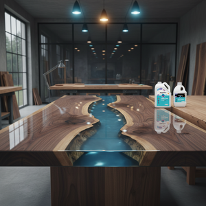 Résine de coulée ultra transparente pour applications de tables en résine, système d'époxy à coulée profonde, sans bulles, haute transparence - Product Image 1