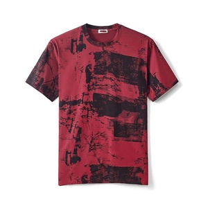 เสื้อยืดซับลิเมชั่นคุณภาพสูง น้ำหนักเบา สำหรับผู้ชาย ไซส์ใหญ่ เป็นมิตรกับสิ่งแวดล้อม 400 กรัม คอวี โลโก้ด้านหน้า โพลีเอสเตอร์/คอตตอน สวมใส่สบาย - Product Image 1