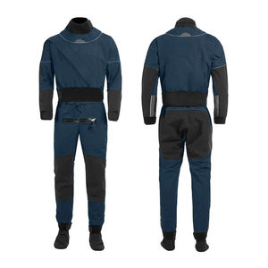 Combinaison de travail pour homme bleue et noire avec bandes réfléchissantes, design sans couture pour usage industriel - Product Image 1