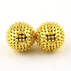 Bola de Masaje Magnética de Metal para Manos, 5.6cm, Chapada en Oro/Níquel/Plata/Antiguo - Product Image 2