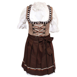 Vestido Tradicional Bávaro Dirndl Rosa Vintage Mini de Algodón Transpirable con Diseño Personalizado para Oktoberfest, con Sujetador Incorporado - Product Image 5