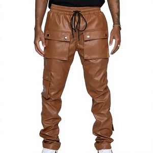 ELYSIAN INDUSTRIES <b>Men</b> <b>Leather</b> <b>Pants</b> Casual Straight Fit Mid Waist Midweight Eco-friendly High-quality Daily Wear Classic Winter - Product Image 5