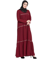 Dubai'de Eşleşen Başörtülü, Yeni İki Renkli, En Kaliteli Arap Kadınları İçin Thobe / Thawb Üstün Kaliteli Tesettür Elbisesi