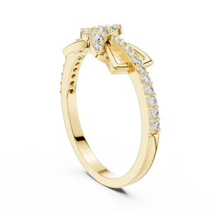 Classic Lab-Grown Diamond <b>Ring</b> <b>Set</b> 18KT Yellow Gold Rhodium Plated Certified for <b>Women</b> Engagement Wedding Party Gift Daily Use - Product Image 3