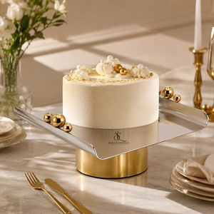 Luxury 3 Pc Metal Cake Stand <b>Set</b> With Gold Base And Handle. Elegant Dessert & Fruit Display Riser <b>Set</b> For Hotels & Catering - Product Image 6