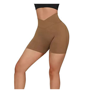 Shorts Deportivos de Cintura Alta para Mujer, 100% Algodón, Alta Elasticidad, Sin Costuras, para Gimnasio, Fitness, Running, Yoga, Ropa Deportiva - Product Image 3